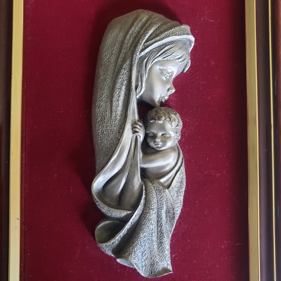 Vintage French Framed  Mother and Child Art By BACHET - Picture 3 of 9